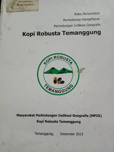 Official Geographical Indication (GI) document of Temanggung Robusta Coffee issued by MPIG, proving origin and traceability recognized by Indonesian government